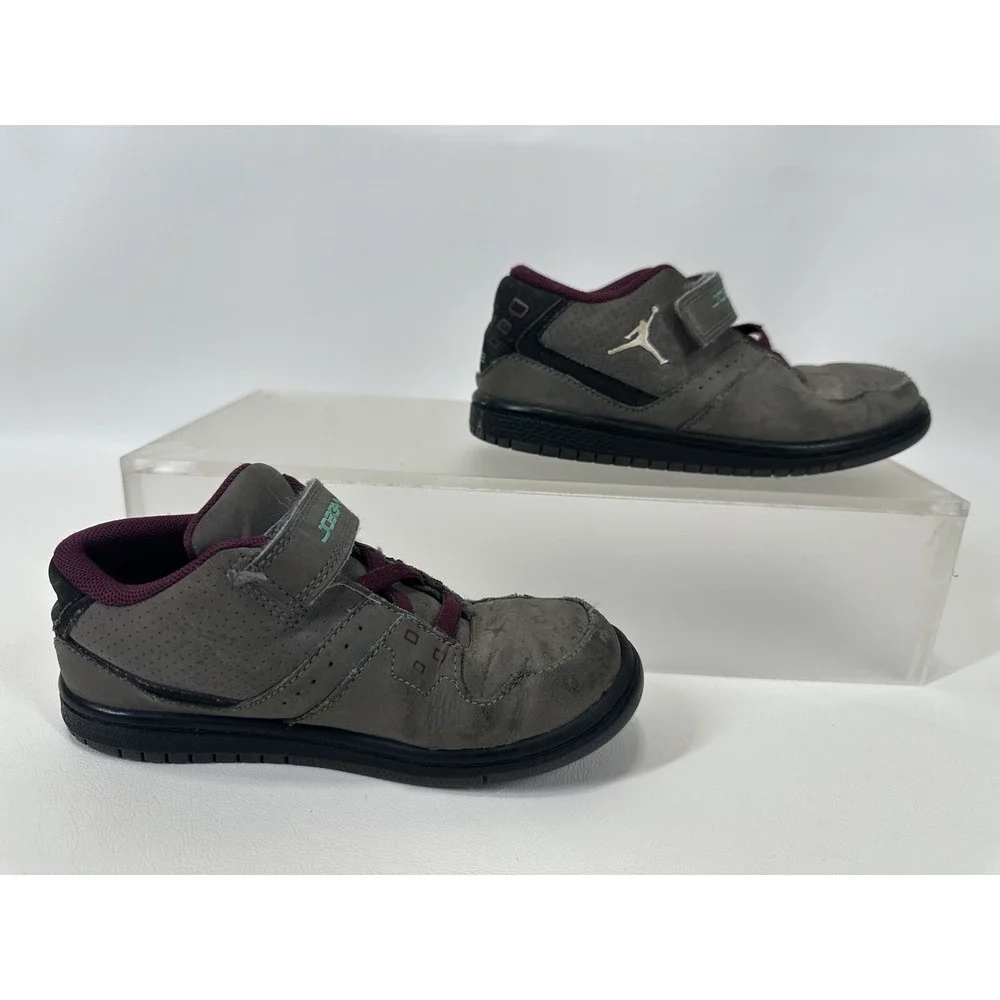 Nike‎ Air Jordan 1 Flight Toddler Size 10C 351028-047 Gray Purple Shoes